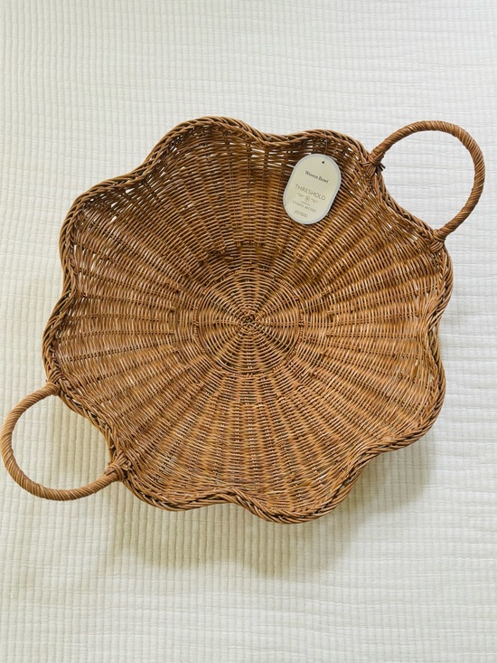 Studio McGee Other - Threshold x Studio McGee Scallop Woven Shallow Bowl Basket Natural NWT